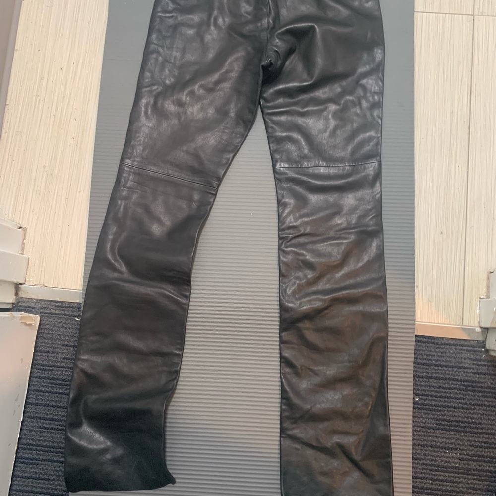 Ralph Lauren Black Leather Skinny Jeans